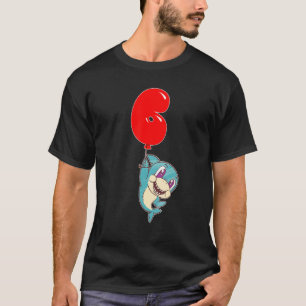 Niedlich Hai Kind 6. Geburtstag Kinder Ballon Part T-Shirt