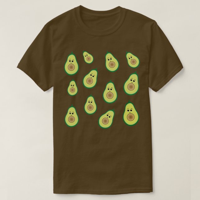 Niedlich Half Avocado Muster T-Shirt (Design vorne)
