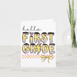 Niedlich Hallo erste Klasse Stift Bow zurück zur S Karte