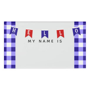 Niedlich "Hallo, mein Name ist", roter und weißer Namenschild