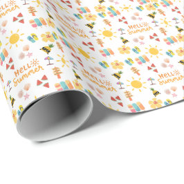 Niedlich Hallo Sommer Nahtloses Muster Geschenkpapier