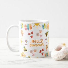 Niedlich Hallo Sommer Nahtloses Muster Kaffeetasse