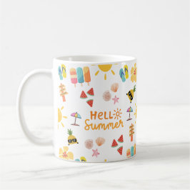 Niedlich Hallo Sommer Nahtloses Muster Kaffeetasse
