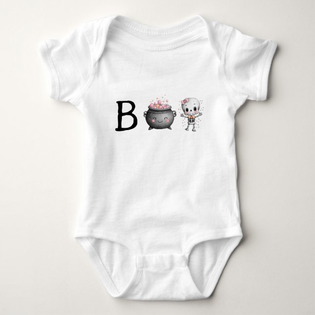Niedlich Halloween Boo Baby Strampler (Vorderseite)