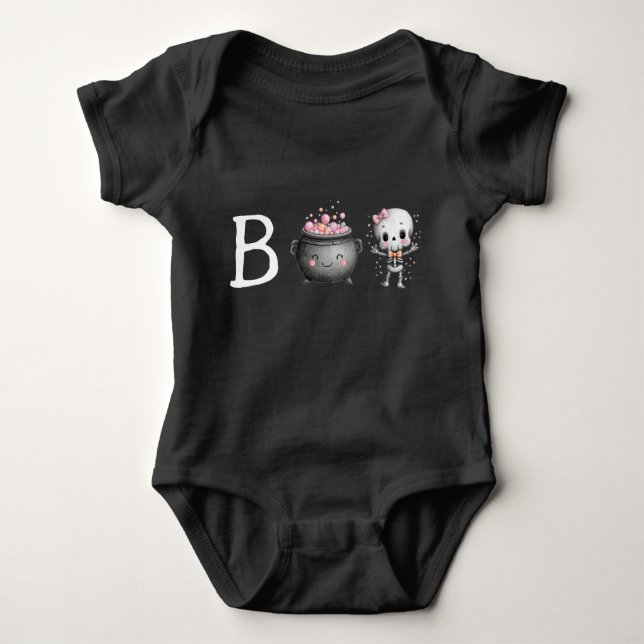 Niedlich Halloween Boo Baby Strampler (Vorderseite)
