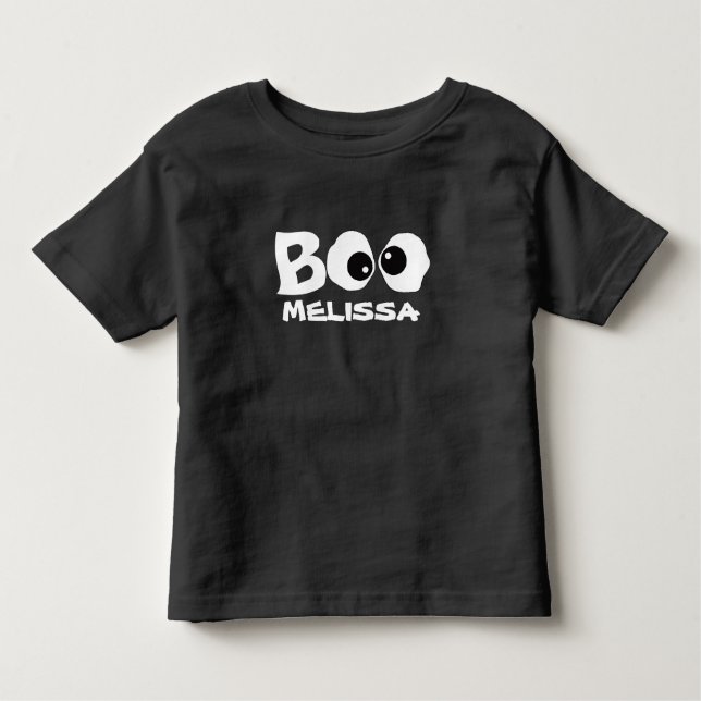 Niedlich Halloween Boo Personalisiert Kleinkind T-shirt (Vorderseite)