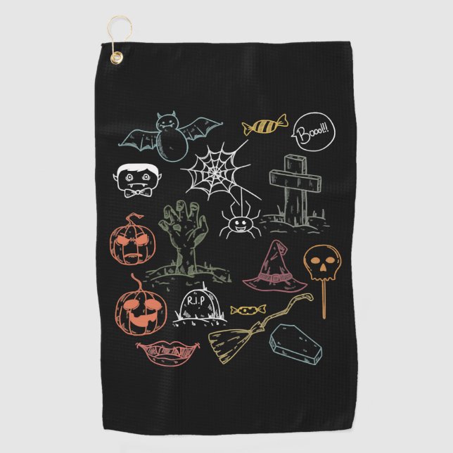 Niedlich Halloween Boo Pumpkin Golfhandtuch (Vorderseite)