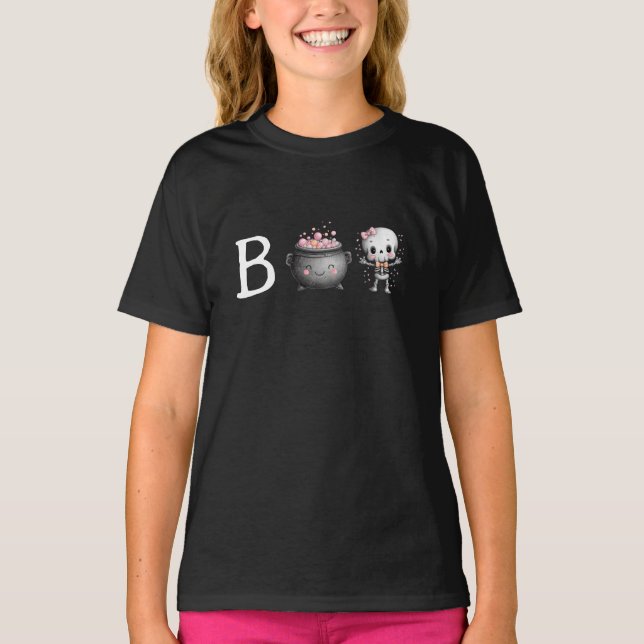 Niedlich Halloween Boo T-Shirt (Vorderseite)