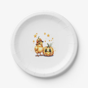 Niedlich Halloween Chick Pumpkin Pappteller