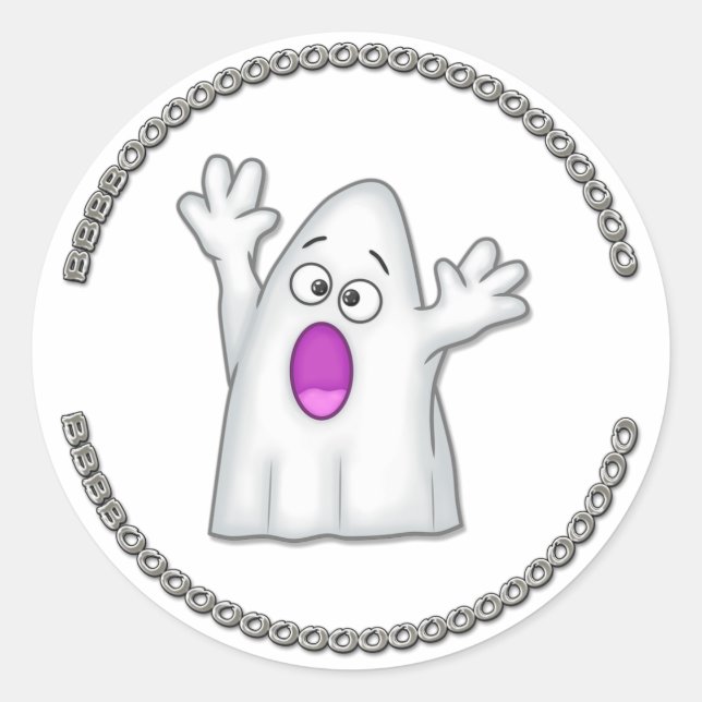 Niedlich Halloween Ghost Boo Runder Aufkleber (Vorderseite)