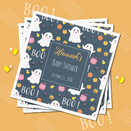 Niedlich Halloween Ghosts Dark Blue Paper Napkin Serviette
