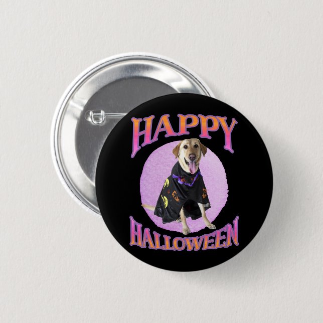 Niedlich Halloween Labrador Button (Vorne & Hinten)