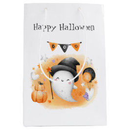 Niedlich Halloween Little Boo Orange Mittlere Geschenktüte