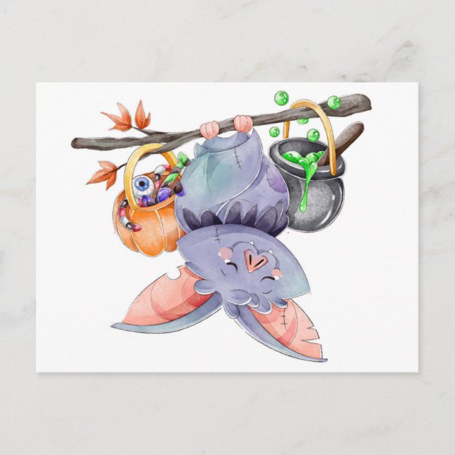 Niedlich Halloween Postkarte (Vorderseite)