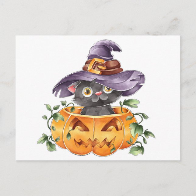 Niedlich Halloween Postkarte (Vorderseite)
