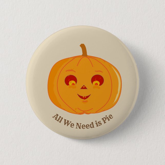 Niedlich Halloween Pumpkin Button (Vorderseite)