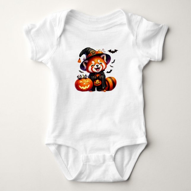 Niedlich Halloween Red Panda Baby Strampler (Vorderseite)
