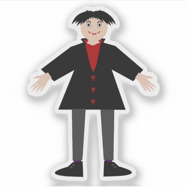 Niedlich Halloween Vampire Aufkleber (Vorderseite)
