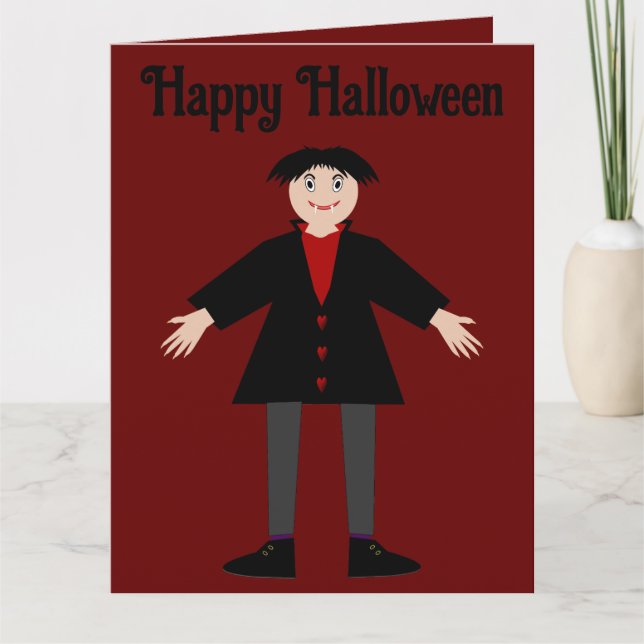 Niedlich Halloween Vampire Custom Karte (Vorderseite)