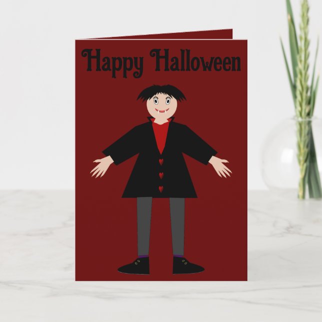 Niedlich Halloween Vampire Custom Karte (Vorderseite)