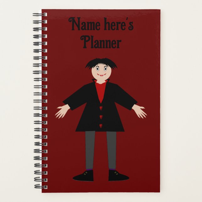 Niedlich Halloween Vampire Custom Planer (Vorderseite)