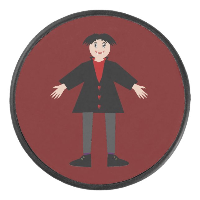 Niedlich Halloween Vampire Eishockey Puck (Vorderseite)