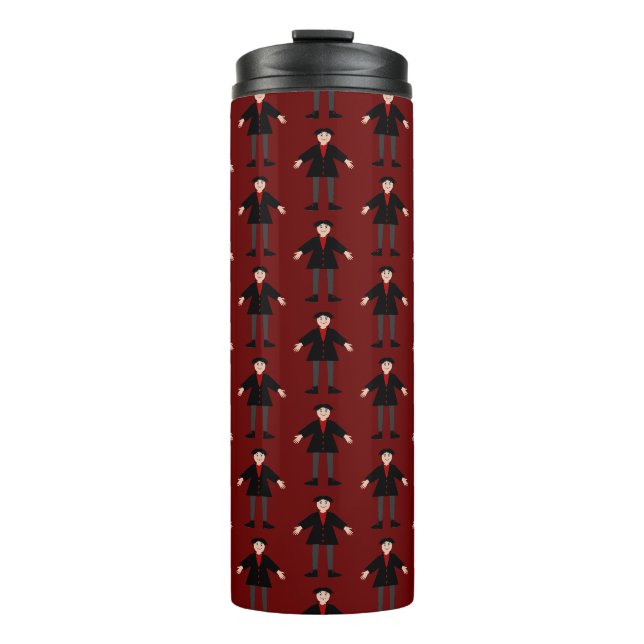 Niedlich Halloween Vampire Gemustert Thermosbecher (Vorderseite)
