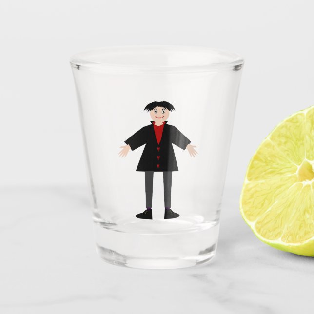Niedlich Halloween Vampire Schnapsglas (Vorderseite)