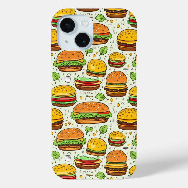 Niedlich Hamburgers Pattern Case-Mate iPhone Hülle (Rückseite)