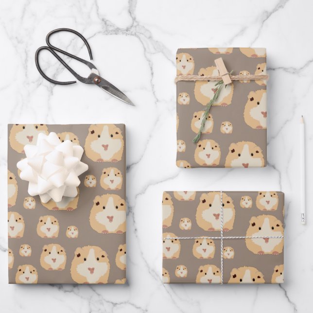 Niedlich Hamster Brown Pattern Geschenkpapier Set (Vorderseite)