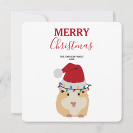Niedlich Hamster Funny Animal Weihnachtsmannmütze  Karte