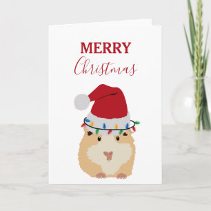 Niedlich Hamster Funny Animal Weihnachtsmannmütze  Karte