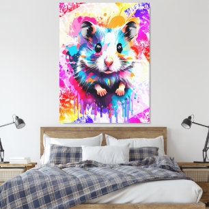 Niedlich Hamster Metal Print - farbenfroher Hamste Leinwanddruck