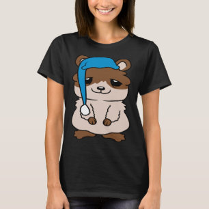 Niedlich Hamster Sleep Cap Eye Rings Sleepy Müred  T-Shirt