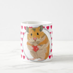 Niedlich Hamster und Red Hearts Kaffee-Tasse Kaffeetasse