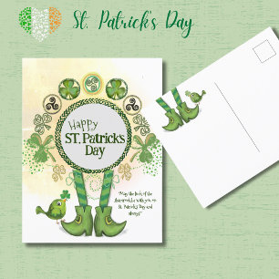 Niedlich Hand Drawn St.Patrick Day Postkarte