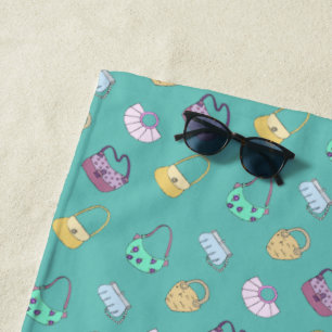 Niedlich Handgezogene Handtaschen Doodles Muster A Strandtuch
