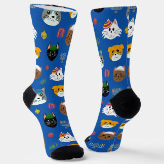 Niedlich Hannukah Cat Gemustert Socken