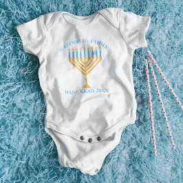 Niedlich Hanukkah Menorah Familie Wiedersehen Pers Baby Strampler
