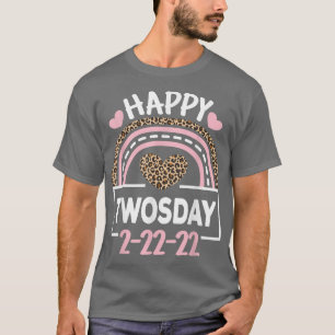 Niedlich Happy 22222 Rosa Regenbogen 22 Februar T-Shirt