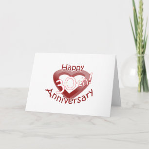 Niedlich, "Happy 30th Anniversary" Herzdesign Karte