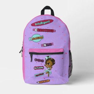Niedlich Happy African American Girl Nice Bedruckter Rucksack
