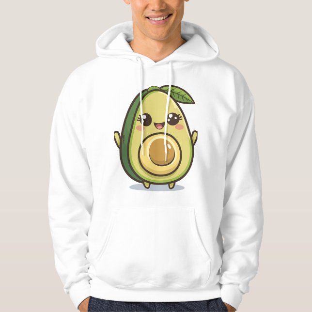 Niedlich Happy Avocado - Kawaii Grafik Design Hoodie (Vorderseite)