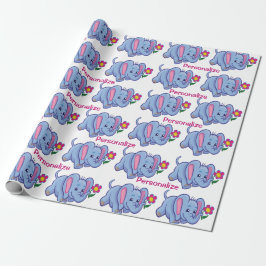 Niedlich & Happy Baby Elephant Cartoon Personalisi Geschenkpapier