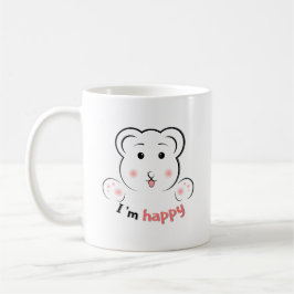 Niedlich Happy Bären Face Tasse - Minimalistisch L
