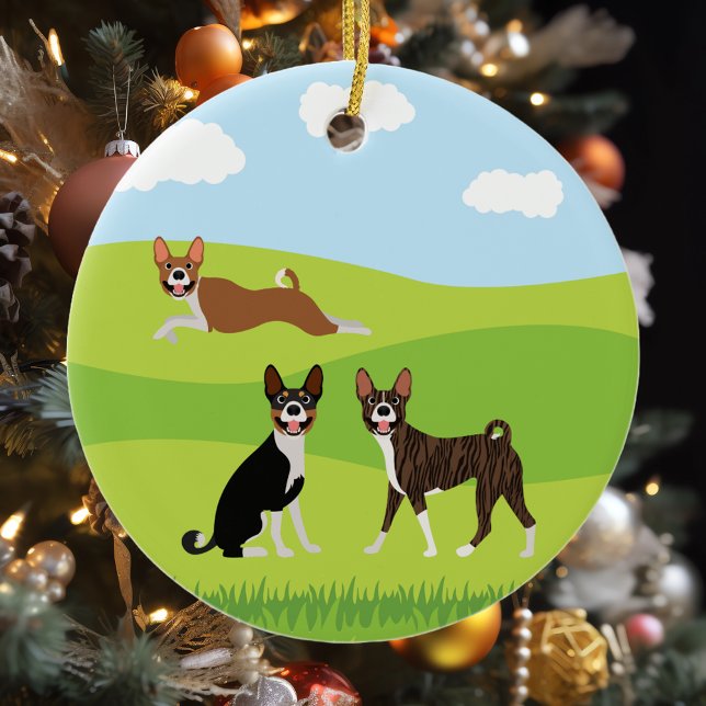 Niedlich Happy Basenji Hound Liebe Keramik Ornament (Von Creator hochgeladen)