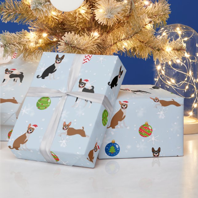 Niedlich Happy Basenji Hound Liebe Weihnachten Geschenkpapier (Feiertage)
