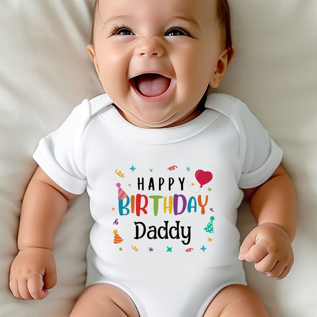 Niedlich Happy Birthday Daddy Baby Strampler (Happy Birthday Daddy Baby Bodysuits - Adorable Designs for Daddy's Big Day!)