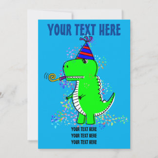 Niedlich Happy Birthday Dinosaur Confetti Einladung