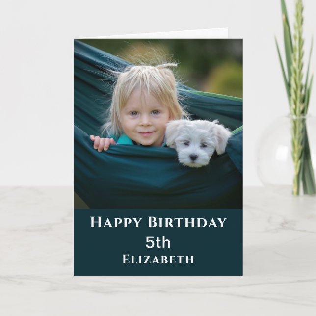 Niedlich Happy Birthday Foto Personalize Card Karte (Vorderseite)